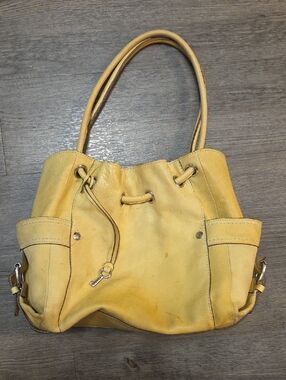 Fossil • Yellow Leather Drawstring Shoulder Bag